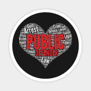 Public defender Heart Shape Word Cloud Design product Magnet